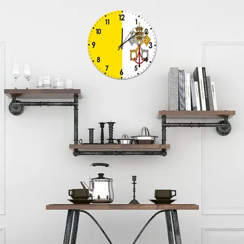 Miniatura 332 de Cheyan Reloj de pared con bandera de Canadá de 12 pulgadas, silencioso, sin tictac, de PVC, funciona con pilas, reloj redondo decorativo, regalo