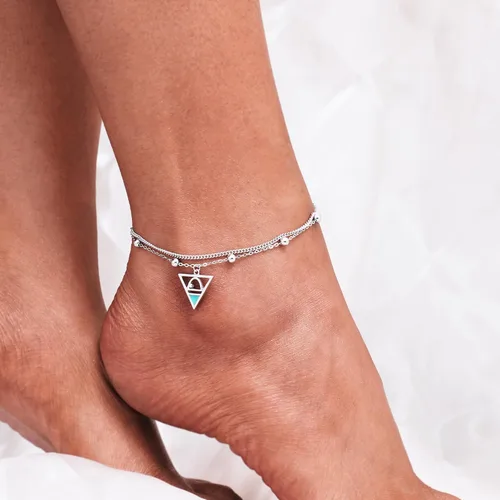 Miniatura 34 de CHIC & ARTSY Tobilleras de plata de ley S925 para mujer, pulsera de tobillo ajustable multicapa para playa, joyería de verano para mujer, de 10 a 11