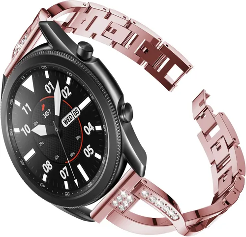Miniatura 8 de Correas de repuesto para Samsung Galaxy Watch 3 de 1.772 in SM-R840 para mujeres y hombres, 0.866 pulgadas de liberación rápida de acero inoxidable