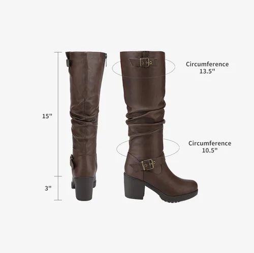 Miniatura 4 de Dream Pairs - Botas a la rodilla de tacón grueso para mujer
