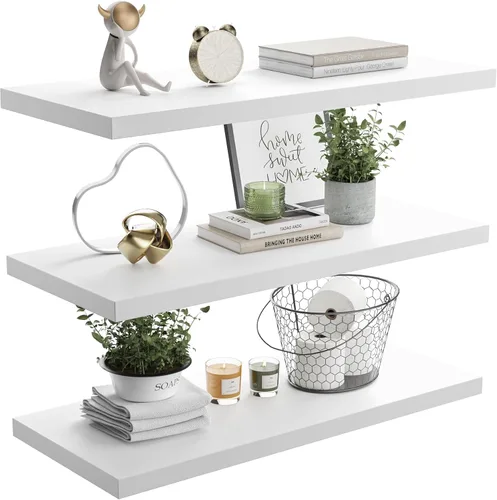 Miniatura 12 de Estante Flotante, Juego de 3 Estantes de Pared, 36 pulgadas de ancho x 12.75 pulgadas de profundidad x 2 pulgadas de alto, Estante Flotante de Pared