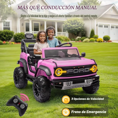 Miniatura 3 de ENYOPRO juguetes de paseo de 24 V para niños grandes, vehículo eléctrico Ford Bronco Raptor con licencia para niños de 2 plazas, Jeeps con control