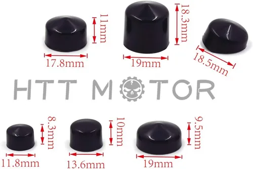 Miniatura 7 de MT247-003-BK Tapas Superiores de Pernos Negros Compatibles con Harley Davidson Dyna Glide Twin Cam 1991-2012