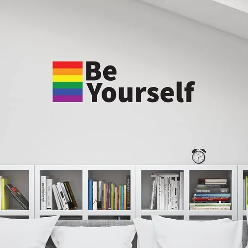 Miniatura 3 de Calcomanía de pared de Orgullo Gay LGBT Mismo-Sexo Gay removible, calcomanía de vinilo extraíble Be Yourself LGBTQ, murales artísticos de pared