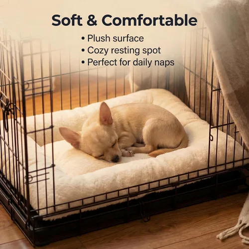Miniatura 3 de Cama para Jaula de Perro Camas Lavables para Perros XX-Pequeños Franela Gruesa Deluxe Esponjosa Cómoda Almohadilla para Perrera Antideslizante