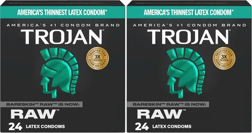 Miniatura 12 de Trojan Bareskin - Preservativos finos, paquete variado Everythin, condón de látex lubricado, 10