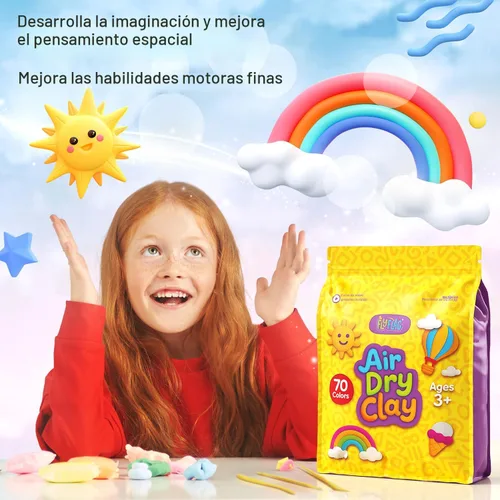 Miniatura 4 de FlyFlag - Arcilla de secado al aire – 70 colores, ultraligera y suave, arcilla de modelado no tóxica para niños con herramientas y tutoriales
