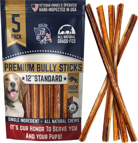 Miniatura 15 de Devil Dog Pet Co. Palitos Bully Trenzados para Perros – Paquete de 3 Golosinas Masticables de 6 Pulgadas, 100% Naturales, de un Solo Ingrediente