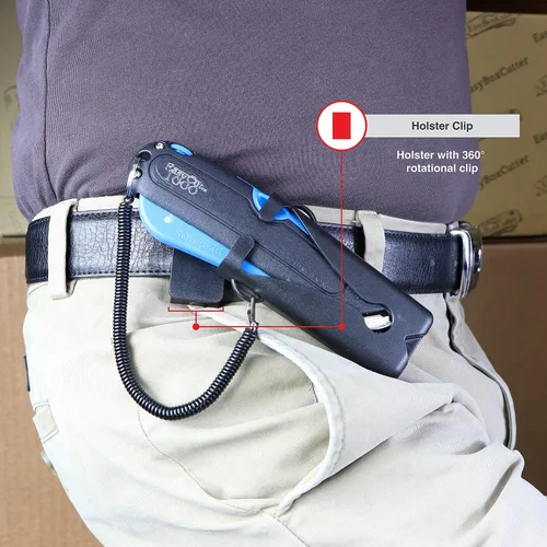 Miniatura 9 de EasyCut 1000 Cuchillo utilitario retráctil seguro para cortar cajas, azul, 09780