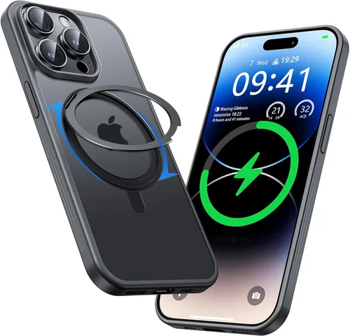 Miniatura 28 de MAGIC JOHN Soporte Magnético Invisible Giratorio 360° para Funda de iPhone 17 Pro [Botón de Control de Cámara] [Compatible con MagSafe] 16 FT Negro