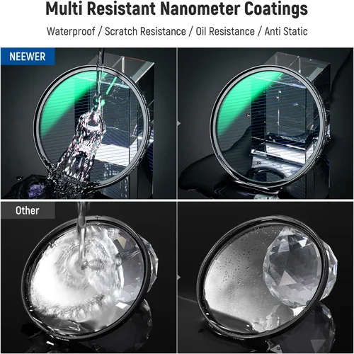 Miniatura 7 de NEEWER Filtro de rayas azules de 2.835 in, vidrio óptico HD giratorio de 360 °, filtro de lente de efectos especiales de llamarada anamórfica, marco