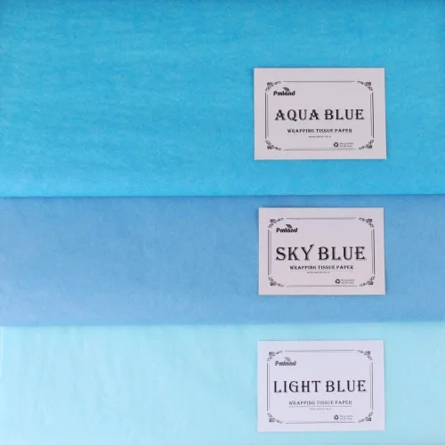 Miniatura 2 de PMLAND 100 hojas de papel de regalo de seda azul aguamarina a granel de 20 x 15 pulgadas para bolsas de regalo, cajas, embalajes de flores