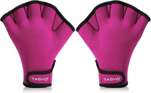 Miniatura 9 de TAGVO Guantes acuáticos para ayudar a la resistencia de la parte superior, guantes de natación con dedos palmeados y buena costura, sin