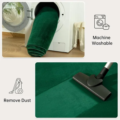 Miniatura 4 de Andecor Alfombra Peluda de Pasillo para Dormitorio Sala de Estar, 2x6 pies Verde Lavable Esponjosa Alfombras de Pasillo de Área para Cocina