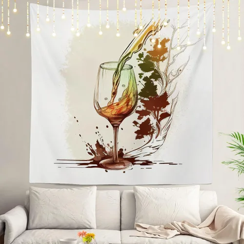 Miniatura 14 de Shrahala Tapiz de pared con paisaje de lago de otoño, bosque amarillo, para colgar en la pared, tapiz grande, decoración de fibra de poliéster