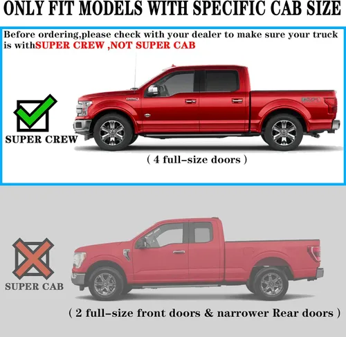 Miniatura 4 de COMNOVA Barra lateral con escalones y estribo de reemplazo para Ford F-150 Crew Cab 04-14 (4 puertas de tamaño completo), diseño de almohadilla