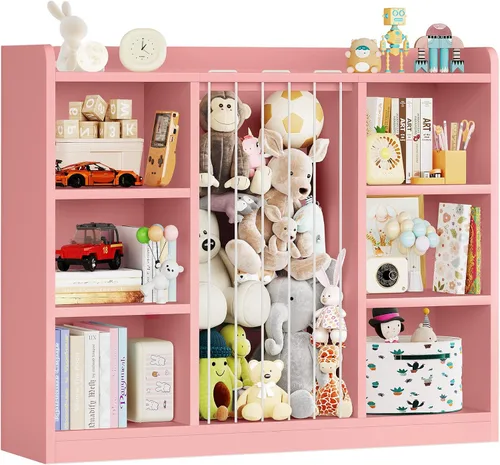 Miniatura 10 de Zoológico de animales de peluche para niños pequeños, organizador de almacenamiento de juguetes para sala de juegos, organizador y almacenamiento