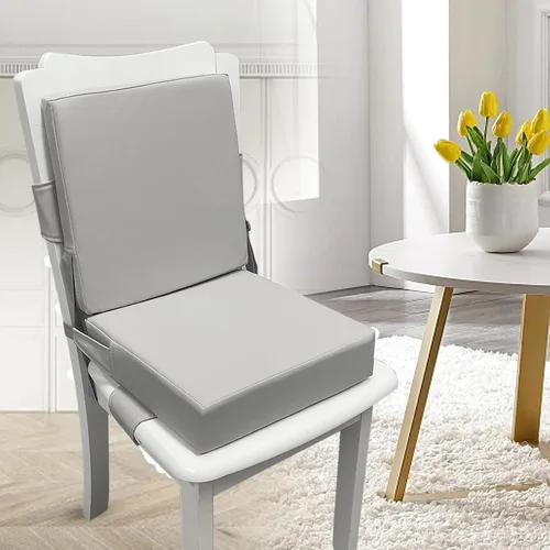Miniatura 7 de Eiury Asiento elevador para mesa de comedor, PU antiarañazos fácil limpieza niños asiento elevador para mesa, cojín de aumento de viaje portátil
