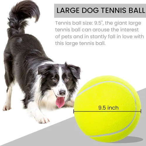 Miniatura 2 de Pelotas de tenis para perros grandes de 9.5 pulgadas, paquete de 2 pelotas de juguete para mascotas para perros pequeños, medianos y grandes