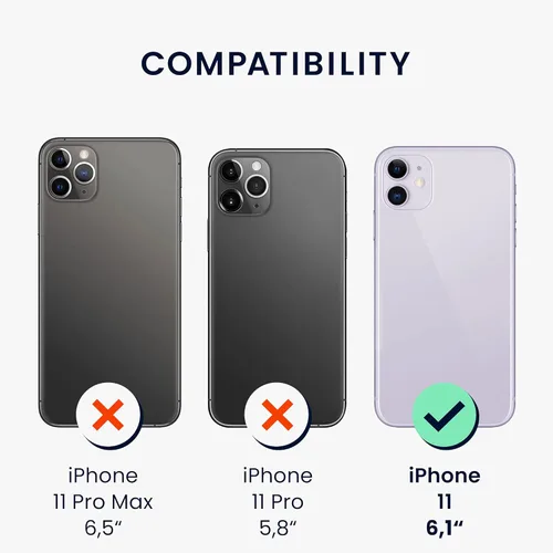 Miniatura 6 de kwmobile Funda compatible con Apple iPhone 11 - Funda con correa de mano y revestimiento de silicona TPU suave - Arándano Azul (Arándano)