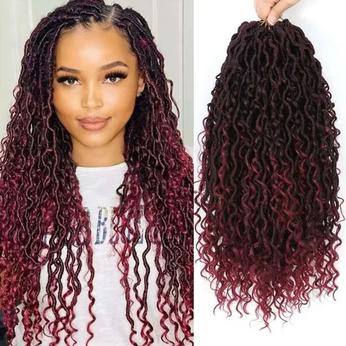 Miniatura 60 de Alicoco Goddess Locs Cabello de Ganchillo 12 Pulgadas 8 Paquetes Rastas Sintéticas de Ganchillo Para Mujeres Rastas Suaves Boho Pre-enrolladas River
