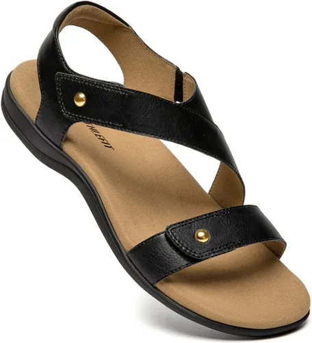 Miniatura 4 de Athlefit Sandalias ortopédicas cómodas para mujer con soporte de arco ajustable para caminar sandalias ortopédicas casuales