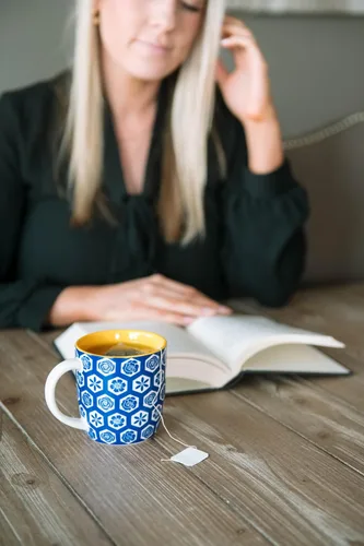 Miniatura 2 de Annovero Tazas de café pequeñas, capacidad de 11.7 onzas, tazas de cocina de porcelana para té, latte, capuchino o cacao caliente, juego de 6