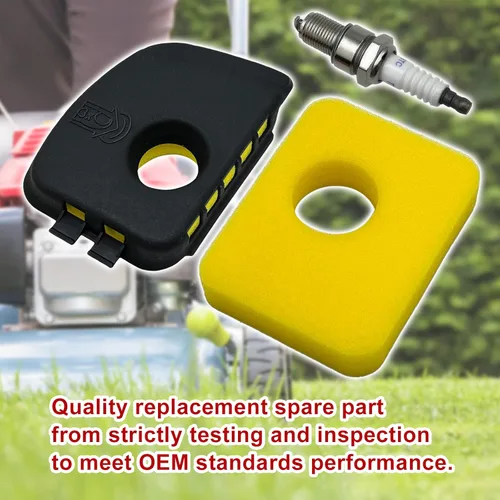 Miniatura 2 de Filtro de espuma de repuesto para filtro de aire 799579 apto para filtros de aire de motor BS Bujía compatible con cortacésped Briggs y Stratton