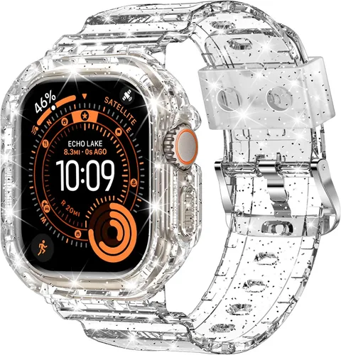 Miniatura 49 de XYF Compatible con correas cristalinas para Apple Watch de 1.929 in, 1.811 in, 1.772 in, 1.732 in, 1.654 in, 1.614 in, 1.575 in, 1.496 in, funda