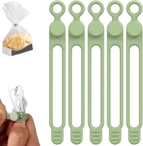 Miniatura 13 de Organizador de cables de silicona, bridas para cables, organizador de cables reutilizable, organizador de cables para agrupación y fijación