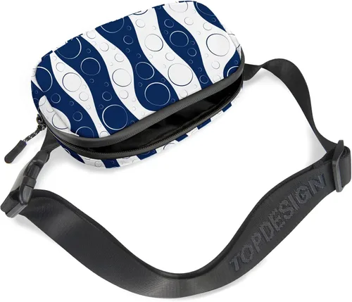 TOPDesign Riñonera para mujeres y hombres, bolsa cruzada para cinturón con cremalleras resistentes al agua, bolsa para el trasero con correa