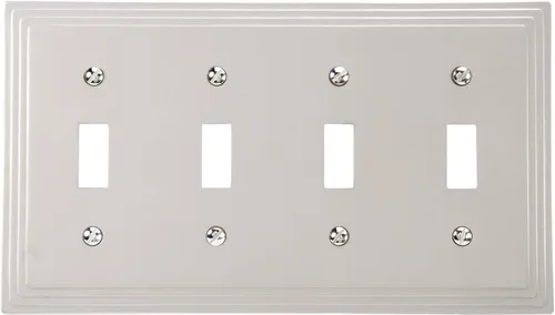 Miniatura 31 de Amerelle Steps - Placa de pared de metal fundido dúplex individual en níquel satinado