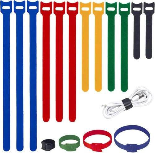 MVYC 200 unidades de bridas reutilizables para cables, bridas de alambre, organizador de cables, organizador de bridas ajustables para gestión de