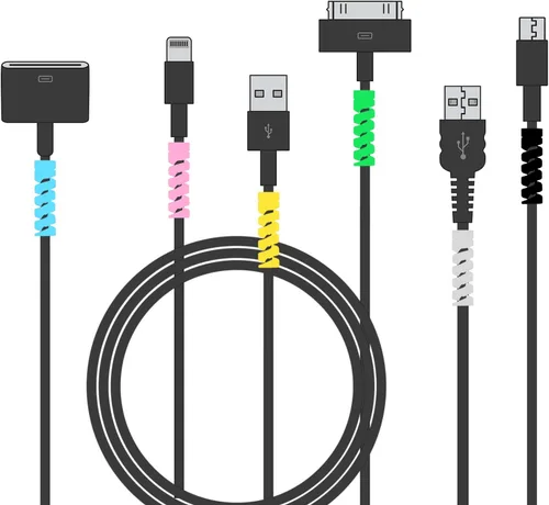 Miniatura 3 de 120 protectores de cables de carga, protector de cable de mouse, organizador de gestión de cables flexible de silicona, protector de cable