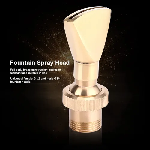 Miniatura 2 de Pilipane Boquilla de fuente, rociador de fuente, 1/2 DN15 y 3/4 DN20 de latón en forma de ventilador de fuente de boquilla rociadora para estanque