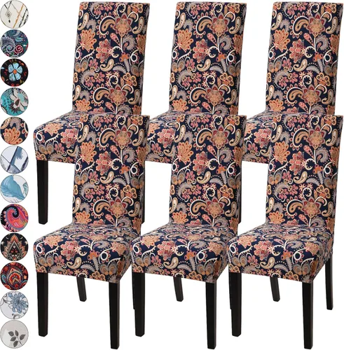 Miniatura 17 de Fundas para silla de comedor Yisun, fundas elásticas para silla de comedor, funda protectora para silla de comedor, mezcla de poliéster, Beige