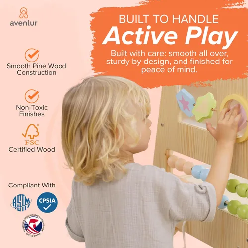 Miniatura 6 de Avenlur Cherry - Escalador de madera 5 en 1 para interiores, gimnasio Montessori para niños pequeños con tobogán, pared de roca, escalera de cuerda