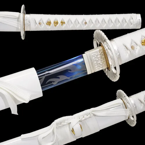 Miniatura 5 de Kamaiwo-1045/1060 hechas a mano forjadas a mano, auténticas, las espadas samuráis katana japonesas son un regalo único para hombres. El acero
