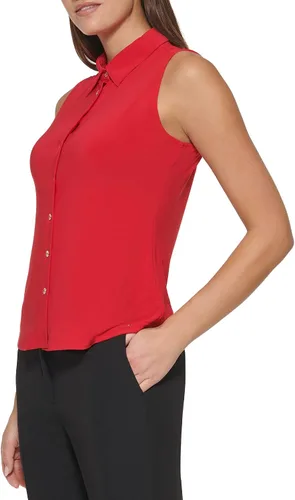 Miniatura 3 de Tommy Hilfiger Camiseta de punto clásica con cuello y botones frontales para mujer