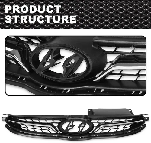 Miniatura 5 de CNNELL Rejilla compatible con Hyundai Elantra 2011 2012 2013