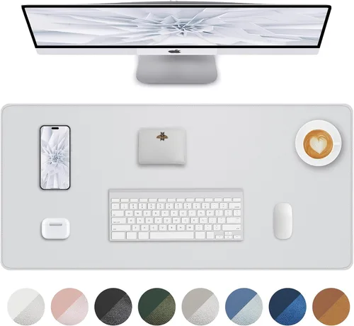 Miniatura 61 de Tapete protector para escritorio y mouse, antideslizante, de piel sintética, tapete impermeable de escritura para laptop, para oficina y hogar