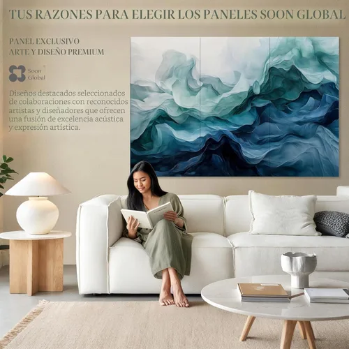 Miniatura 6 de Soon Global Paneles acústicos de pared, paneles acústicos artísticos de 72 x 48 pulgadas, paneles acústicos decorativos, paneles de pared acústicos