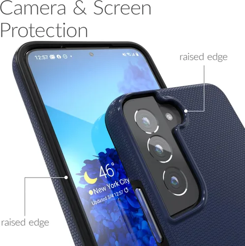 Miniatura 3 de Crave para Funda Samsung Galaxy S22, Funda de Protección Antichoque de Doble Capa para Samsung Galaxy S22 5G (15.49 cm) - Azul Marino