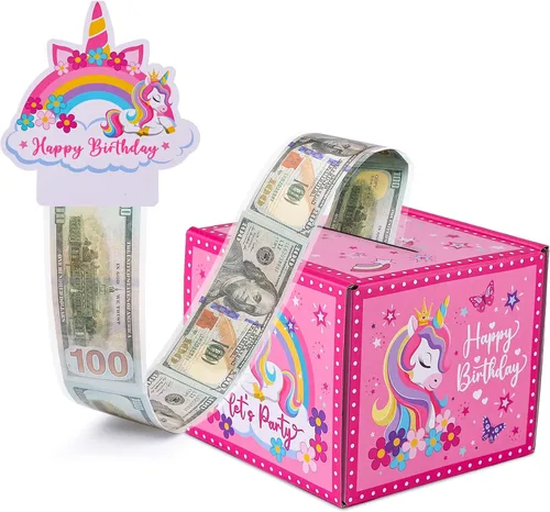 Miniatura 23 de Caja de dinero de cumpleaños para regalo en efectivo, cajas de regalo sorpresa para dinero, caja de dinero con tarjeta de feliz cumpleaños extraíble
