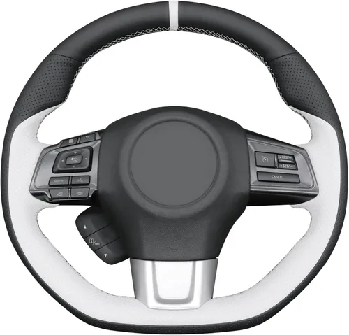 Miniatura 34 de MEWANT Funda de volante de automóvil transpirable cosida a mano para Subaru WRX 2015-2021 / WRX STI 2015-2021, accesorios para volante Subaru WRX