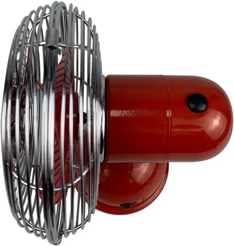 Miniatura 5 de Good Housekeeping 92521 Ventilador personal retro de 5" de metal completo con oscilación alimentado por USB, color rojo carmesí