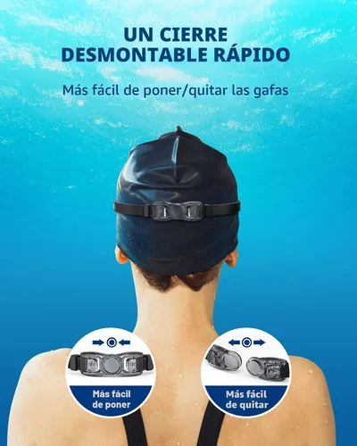 Miniatura 8 de Aegend - Gafas de natación, paquete de 2 gafas de natación sin filtraciones, para adultos, hombres, mujeres y jóvenes Azul