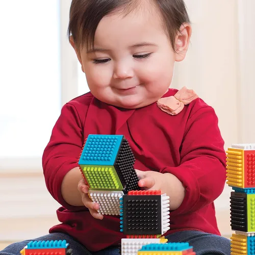 Miniatura 4 de Infantino, Bloques para presionar y fijar para el desarrollo sensorial