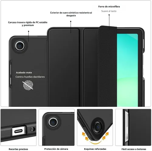 Miniatura 2 de MoKo Funda para Galaxy Tab A9+/A9 Plus de 11 pulgadas 2023, Funda Protectora Inteligente Delgada con Soporte y Carcasa Trasera Translúcida de PC