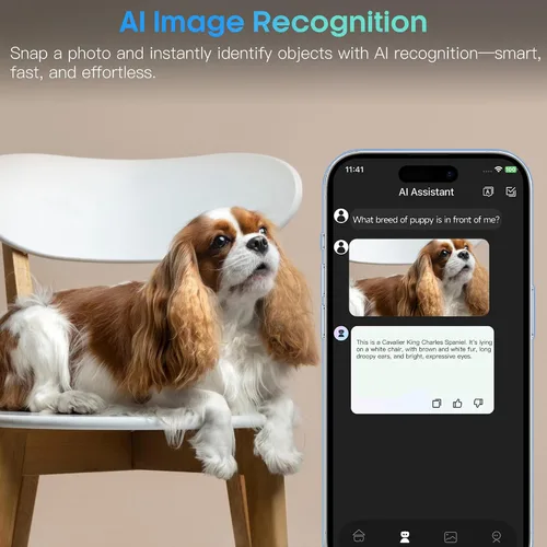 Miniatura 5 de Reloj inteligente AI para cámara de 8 MP, grabación de video HD 1080P, foto 4K, traducción en tiempo real, reconocimiento de imagen AI, asistente